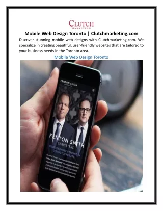 Mobile Web Design Toronto | Clutchmarketing.com