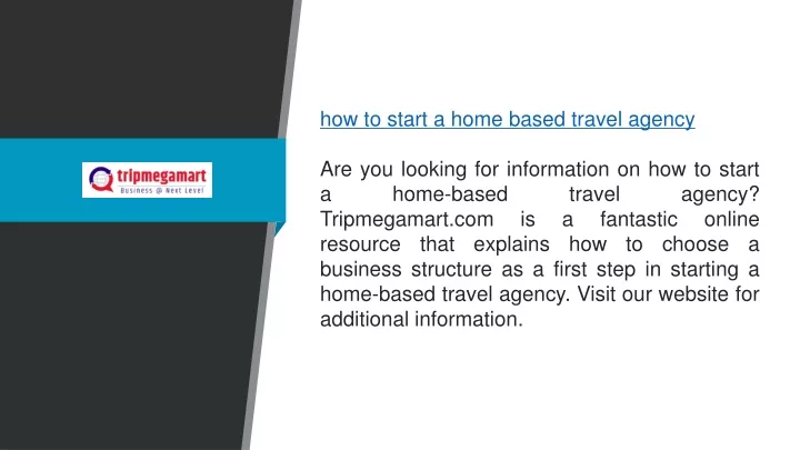 how to start a home based travel agency