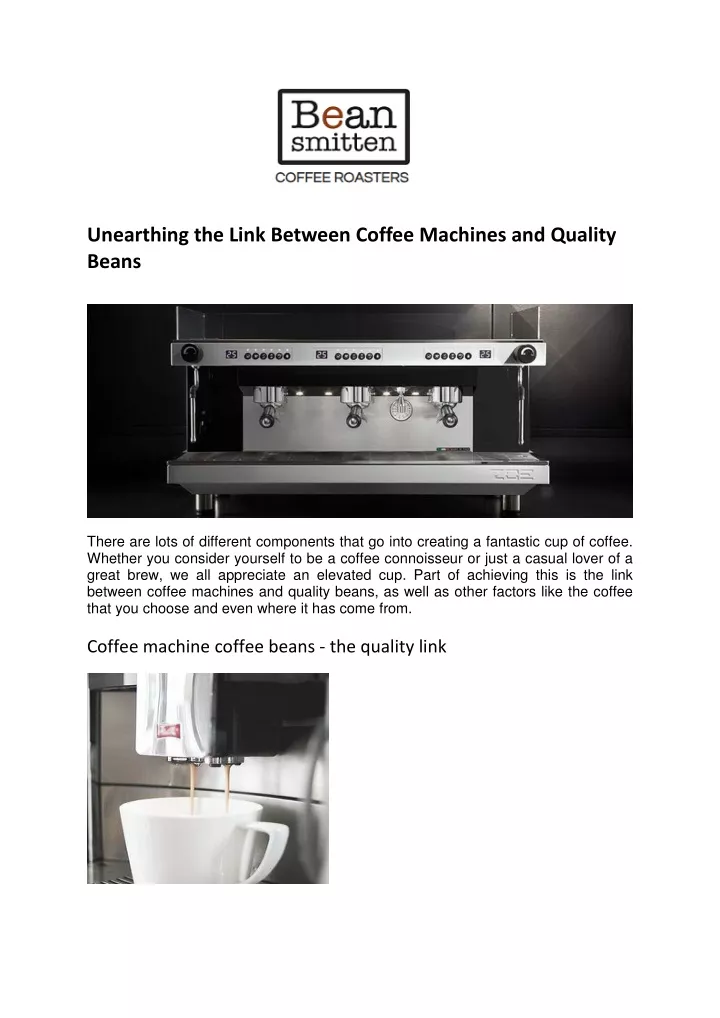 unearthing the link between coffee machines