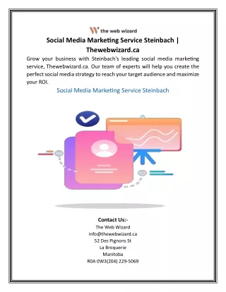 Social Media Marketing Service Steinbach | Thewebwizard.ca