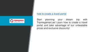 How To Create A Travel Portal Tripmegamart.ae