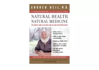 Download PDF Natural Health Natural Medicine The Complete Guide to Wellness and