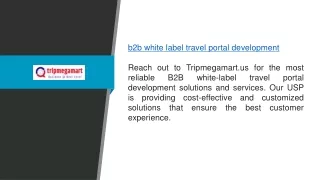 B2b White Label Travel Portal Development Tripmegamart.us