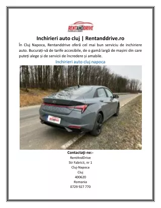 Inchirieri auto cluj | Rentanddrive.ro