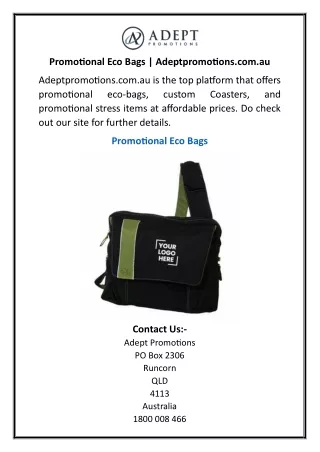Promotional Eco Bags  Adeptpromotions.com.au