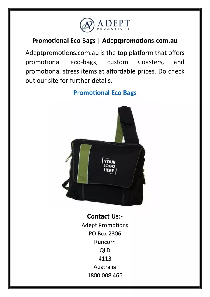 promotional eco bags adeptpromotions com au