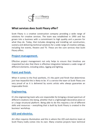 What services does Scott Fleary offer - Scott Fleary