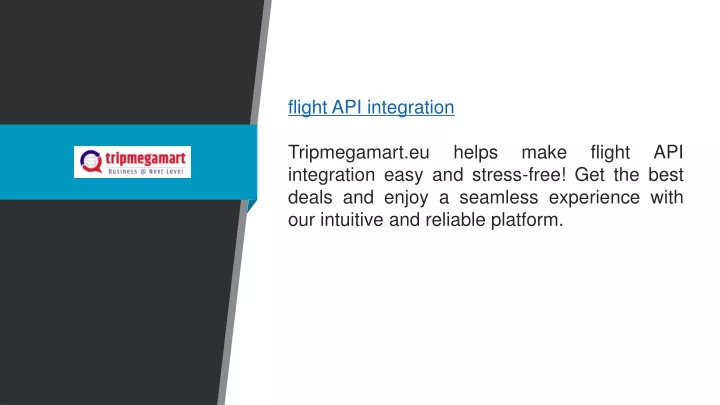 flight api integration tripmegamart eu helps make