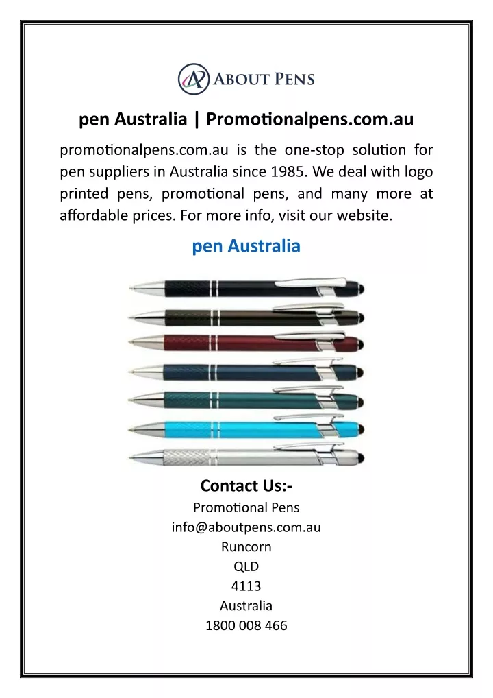 pen australia promotionalpens com au