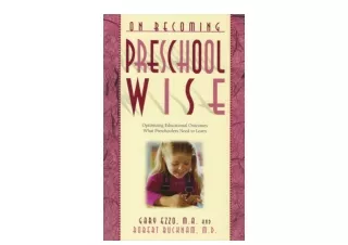 Download On Becoming Preschool Wise Optimizing Educational Outcomes What Prescho