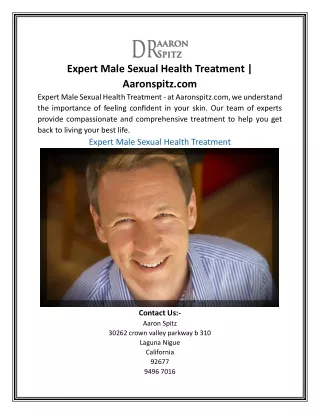 Expert Male Sexual Health Treatment | Aaronspitz.com