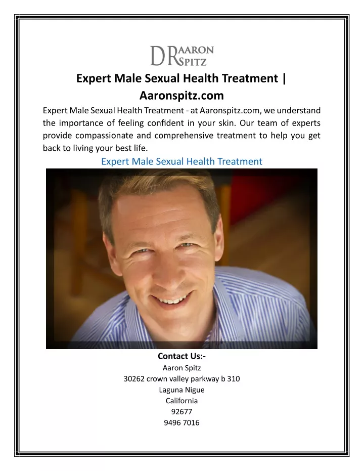 expert male sexual health treatment aaronspitz