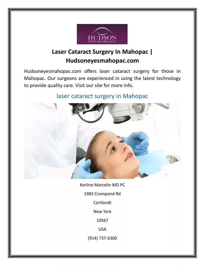laser cataract surgery in mahopac