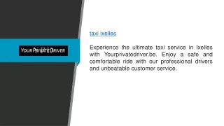 Taxi Ixelles Yourprivatedriver.be