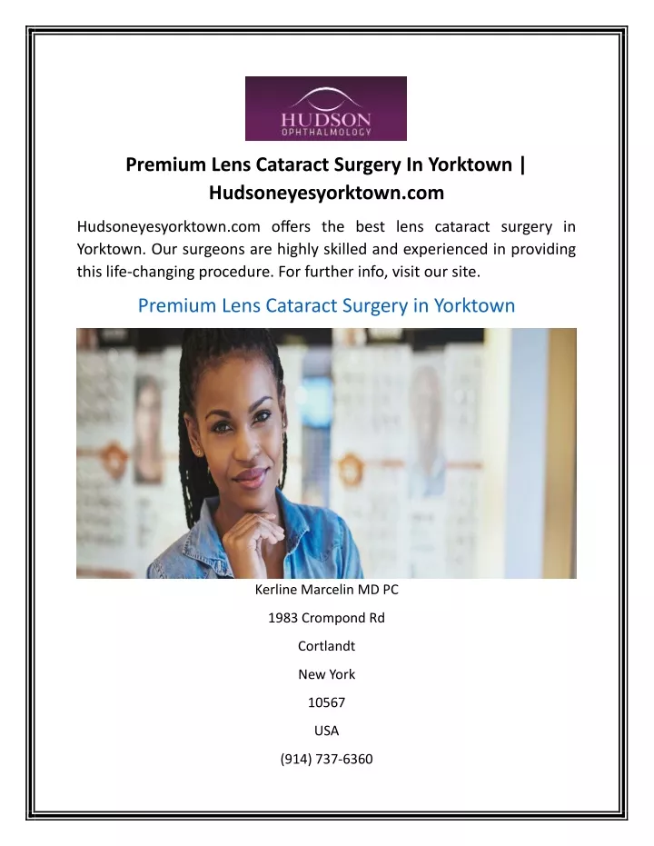 premium lens cataract surgery in yorktown