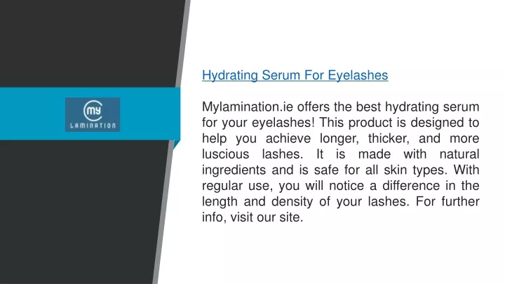 hydrating serum for eyelashes mylamination