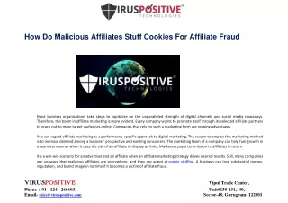 How Do Malicious Affiliates Stuff Cookies For Affiliate Fraud?