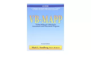 PDF read online VB MAPP Verbal Behavior Milestones Assessment and Placement Prog