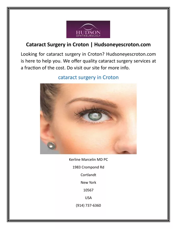 cataract surgery in croton hudsoneyescroton com