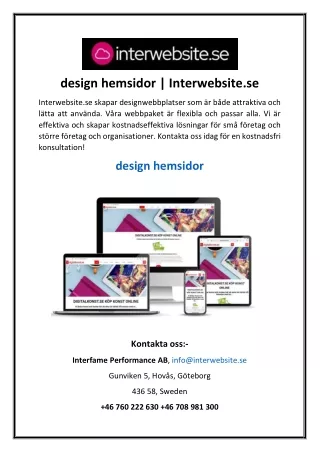 design hemsidor | Interwebsite.se