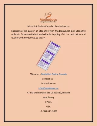 Modafinil Online Canada  Modadove.co