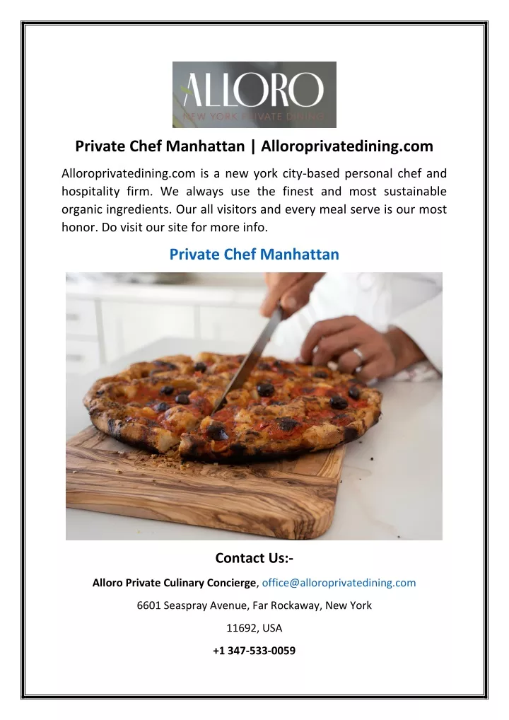 private chef manhattan alloroprivatedining com