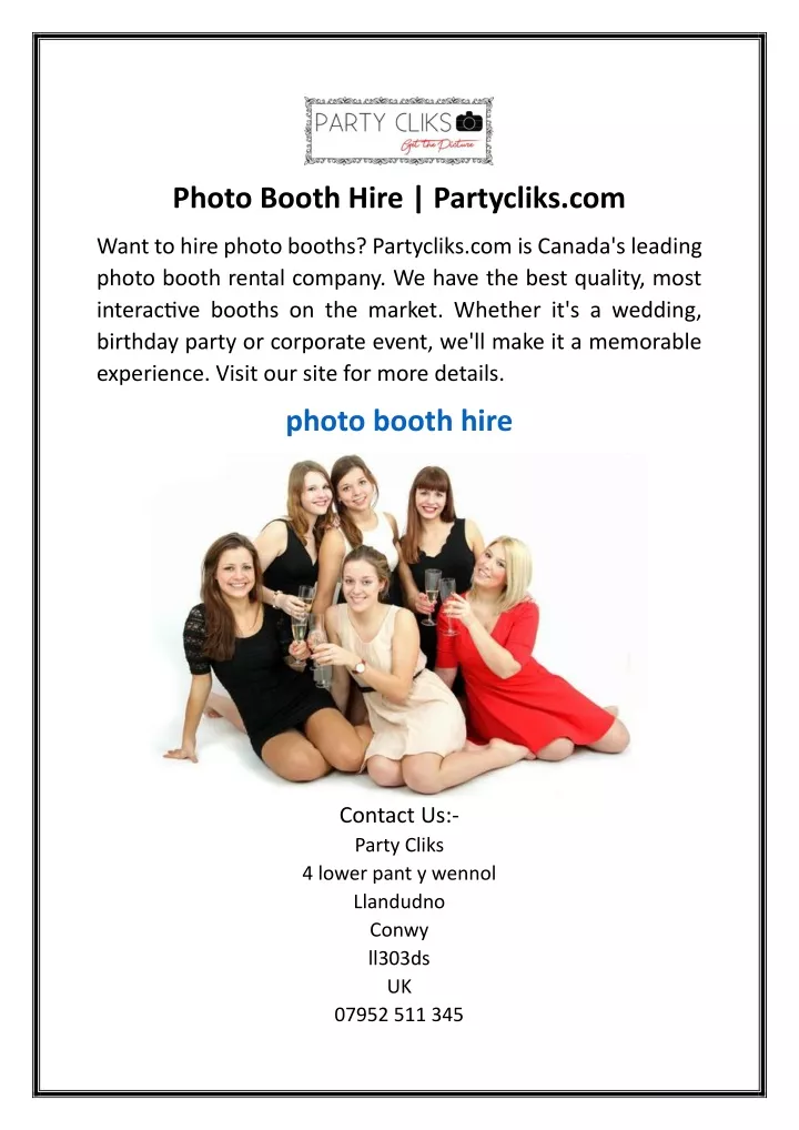 photo booth hire partycliks com