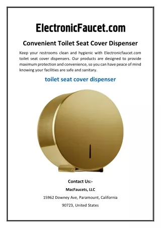 Convenient Toilet Seat Cover Dispenser