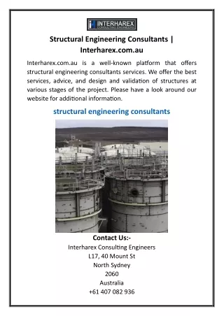 Structural Engineering Consultants  Interharex.com.au