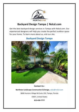 Backyard Design Tampa | Nslcd.com
