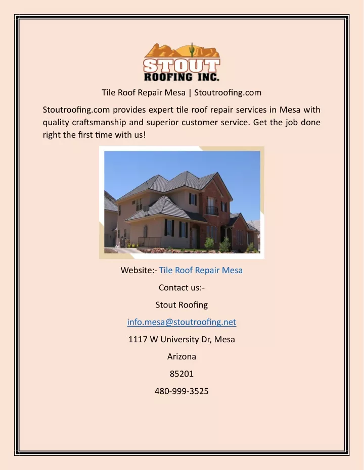 tile roof repair mesa stoutroofing com