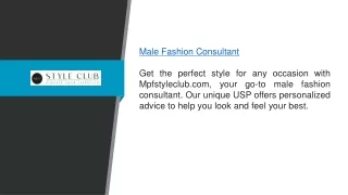 Male Fashion Consultant Mpfstyleclub.com