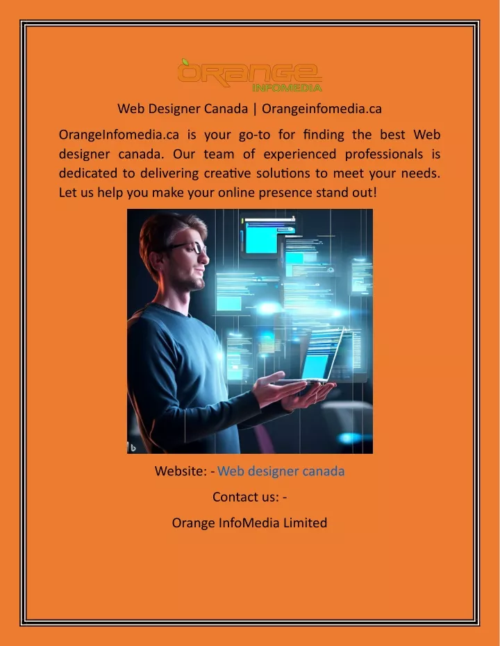 web designer canada orangeinfomedia ca