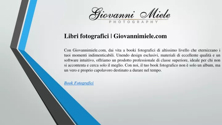 libri fotografici giovannimiele