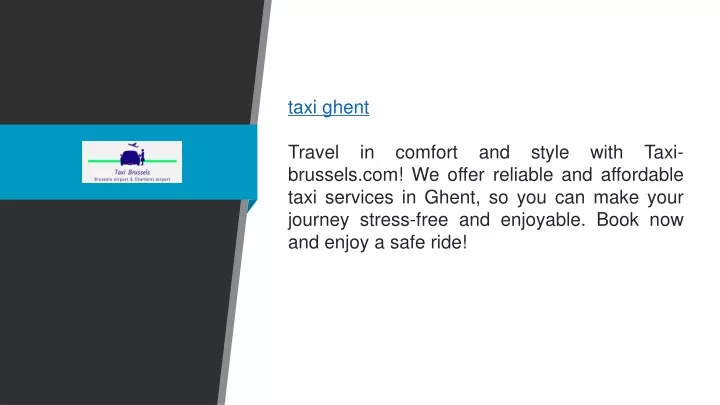 taxi ghent travel in comfort and style with taxi