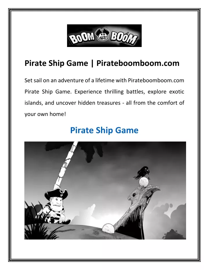 pirate ship game pirateboomboom com
