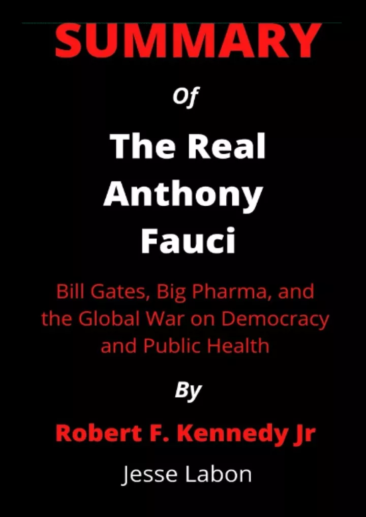 summary of the real anthony fauci by robert