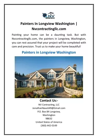 Painters In Longview Washington  Nvcontractingllc.com