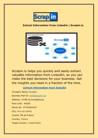Extract Information From Linkedin