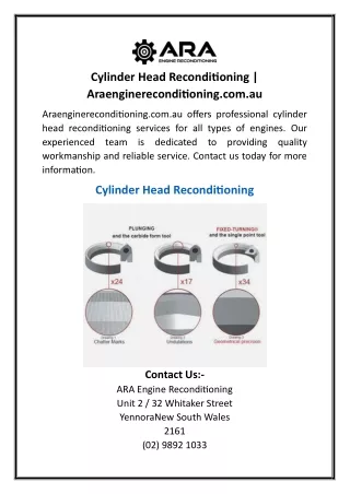 Cylinder Head Reconditioning  Araenginereconditioning.com.au