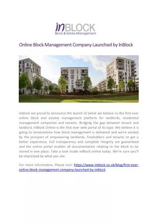 online block management company launched