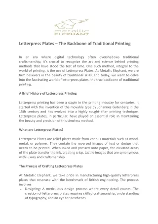 letterpress plates the backbone of traditional