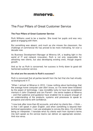 the four pillars of great customer service