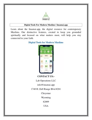 Digital Tools For Modern Muslims  Imamai.app