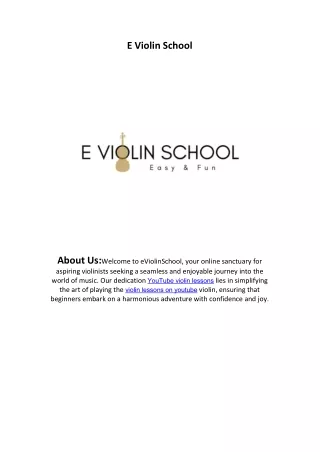 e violin school