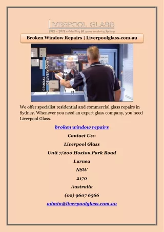 Broken Window Repairs | Liverpoolglass.com.au