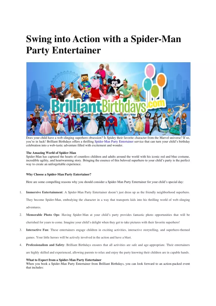 swing into action with a spider man party