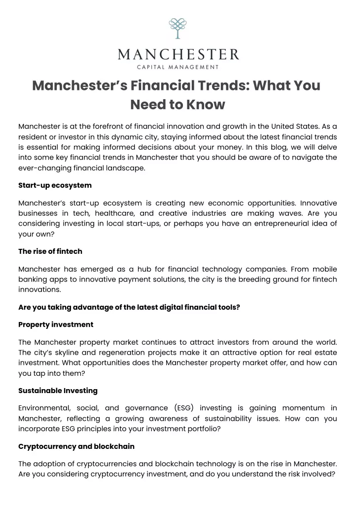 manchester s financial trends what you need