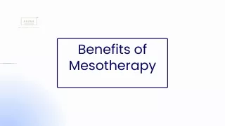 What are the benefits of mesotherapy?