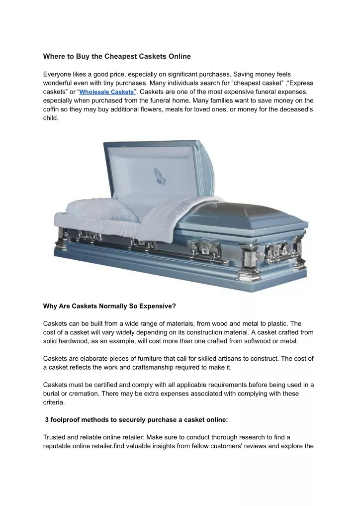 where to buy the cheapest caskets online